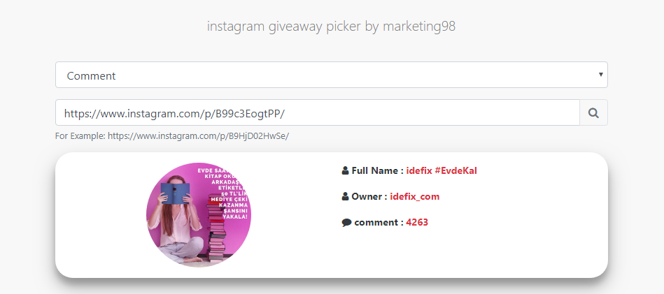 instagram giveaway picker